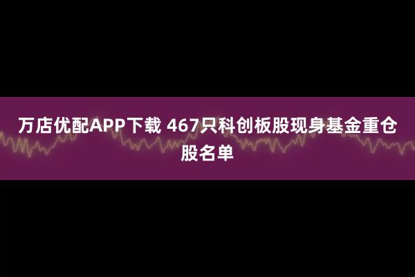 万店优配APP下载 467只科创板股现身基金重仓股名单